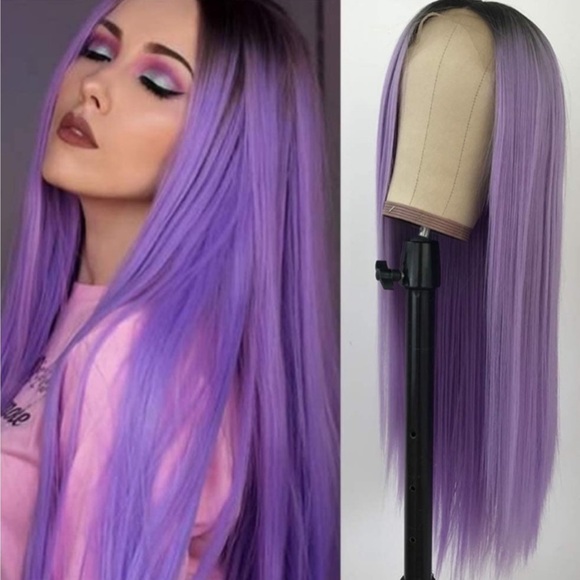 LUCI 22”i Straight Purple Lace Front Wig NEW